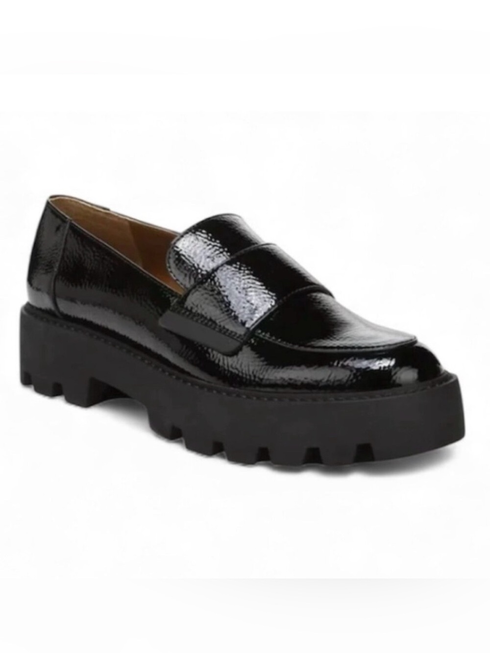 FRANCO SARTO brindy loafer black pebbled patent leather size 8